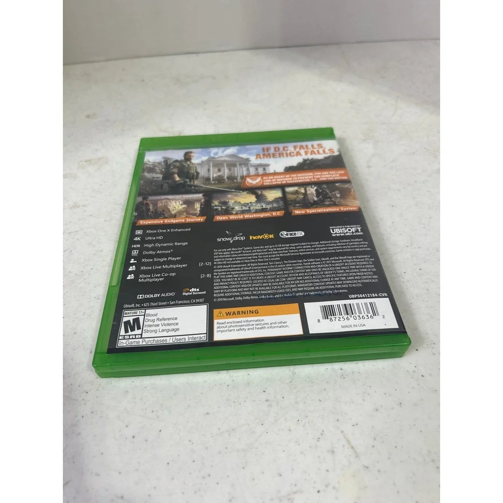 Tom Clancy's The Division 2 Xbox One Ubisoft Video‎ Game 4K HDR 2019